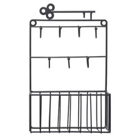 Nordic Style Storage Racks Wrought Iron Wall Mounted Shelf Holder Coat Hooks 5U5