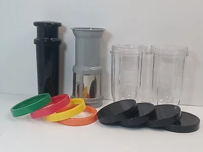 Magic Bullet Accessories Lot Replacement Cups Rings Lids Juicer - Image 1 of 4