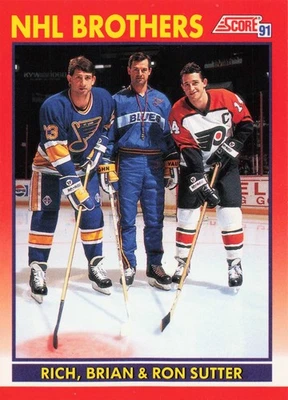 1991-92 Score Hockey Bilingual Rich Sutter/Brian Sutter/Ron Sutter #268 - Image 1 of 2
