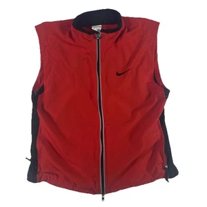 Vintage 90’s Nike Running Vest Sportswear White Tag Full Zip Sz Med Red Reflection - Bild 1 von 15
