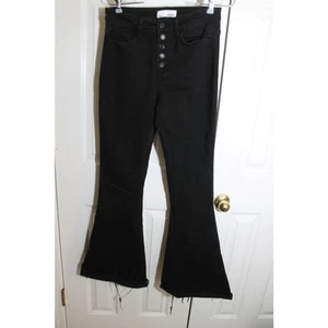 Vervet V2664 Valentine Black Super Hi Rise Button Fly Flare Jeans sz 28 - Picture 1 of 4