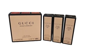 GUCCI Rouge A Levres Mat Lip Colour - 3 Mini LIPSTICKS ~ Argentina, Red, Janet - Picture 1 of 11