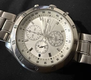 Seiko Chronograph 7T92-0LV0 Mens Quartz Watch 100M Tachymeter Made In Japan 2000 - Picture 1 of 8