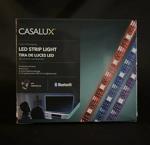 CASALUX 6.5 Ft Color Changing LED STRIP LIGHT Bluetooth App Control Aldi New Box - Picture 1 of 3