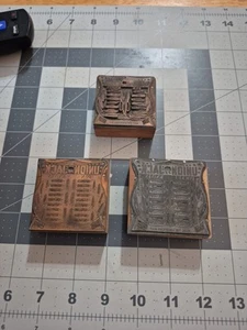 3 Vintage Colonial Letter Press Print Block UNION JACK PEN & POCKET KNIVES - Picture 1 of 5