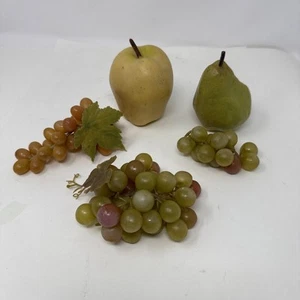 Vintage Trauben Trauben Lot 2 Bündel Trauben Apfel Birne Kunststoff Gummi MCM - Bild 1 von 9