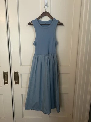 Vestido sin mangas boho azul marino antiguo falda completa midi para mujer talla XL azul clásico cómodo Foto 1 de 4