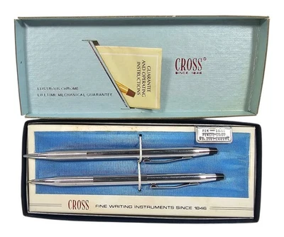 Juego de bolígrafos y lápices cromados Cross 3501 de colección en caja Foto 1 de 4