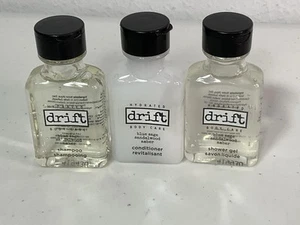 DRIFT Travel Toiletries: Shampoo, Conditioner, Shower Gel. NEW. - Picture 1 of 6
