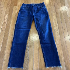 Kut From The Kloth Dark Denim Jeans Size 6 Rachael Fab Ab Mom Raw Hem High Rise - Picture 1 of 7