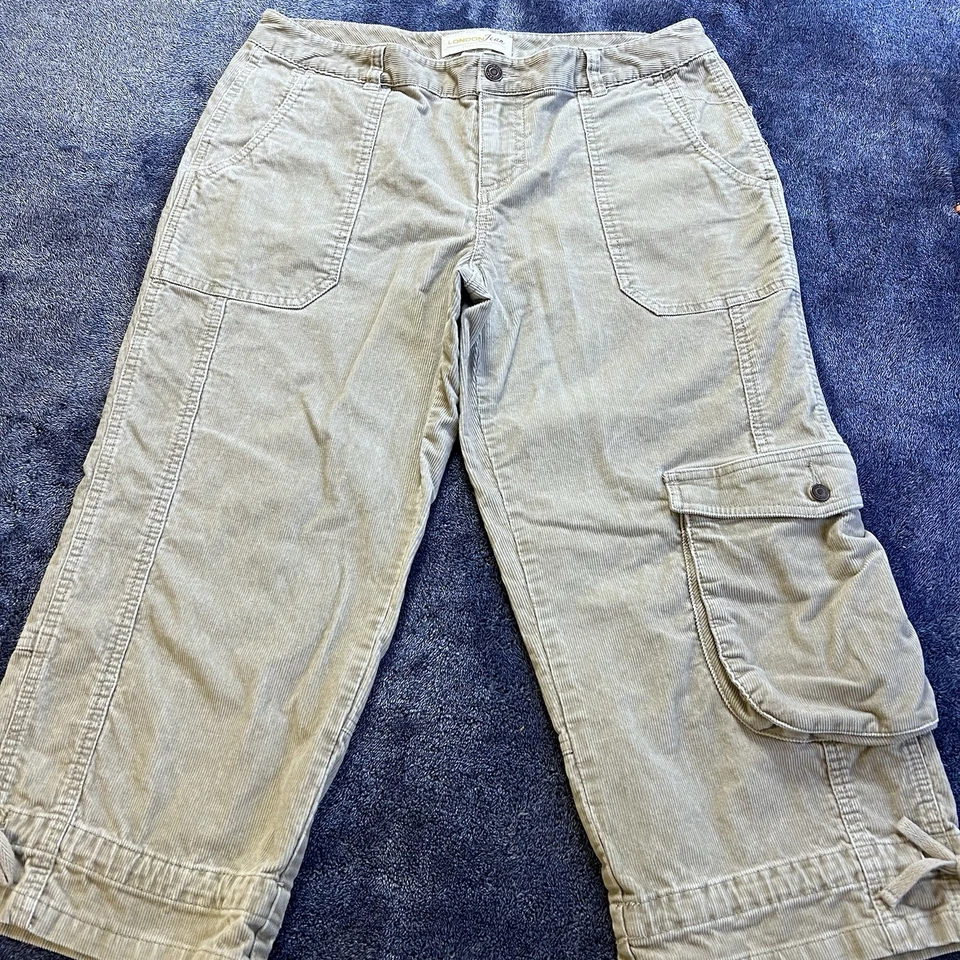 Pantalones cargo cortos de pana vintage London Jean de Victorias Secret con dobladillo de 10 corbatas Y2K Foto 1 de 4