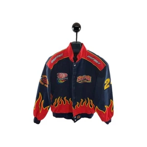 Vintage 2001 DuPont NASCAR Jeff Gordon 24 Flames Men's Jacket Size L - Picture 1 of 8