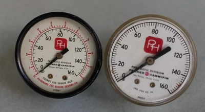 Vintage LOT OF 2.. 2.25" Steam Pressure Gauges Parker Hannifin PH Foto 1 de 2
