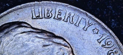 1985-P Jefferson Nickel ~ Nice Centered Broadstrike  - Image 1 of 4