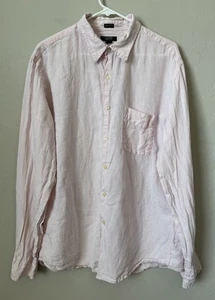 J. Crew Men's Long Sleeve XL Shirt Large Pink 17-17 1/2 Irish Linen Tailored Fit - Picture 1 of 5