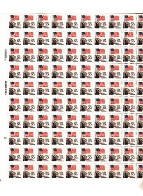 U.S.  DEFINITIVE SHEET OF 100 SCOTT#1894 1981 20ct FLAG OVER SUOREME COURT P#2 - Image 1 of 2