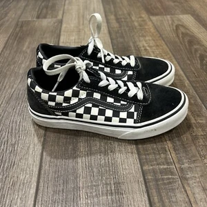 Vans Old Skool Primary Check Checkerboard Black & White Lace Shoes Youth 3 - Picture 1 of 5