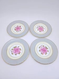 Vintage Set of 4 England Coalport Romance Cabbage Rose 9598 Bread Plate - Picture 1 of 5