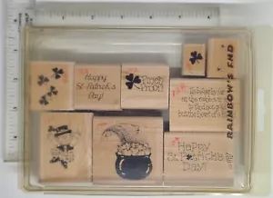 Stampin' Up rubber stamp set, RAINBOW'S END 1996 St. Patrick's Day - Picture 1 of 3