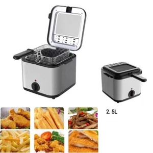Deep Fryer With Basket Electric Deep Fryer Stainless Steel 2.5L Oil Capacity - Picture 1 of 8