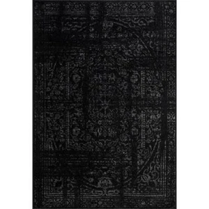 nuLOOM Area Rug 7'6"W x 9'6"L Polypropylene Distressed Abstract Medallion Black - Picture 1 of 11