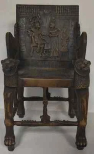 Unique Hand-Crafted Egyptian Throne Chair The high-quality decoration - Picture 1 of 8