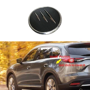 For Mazda CX-9 2016-21 Chrome+Carbon Fiber Gas Door Cover Fuel Tank Oil Cap Trim - Bild 1 von 4