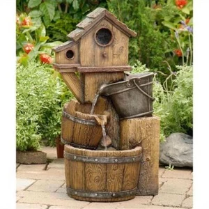 Jeco Bird House Outdoor Water Fountain without Light - Picture 1 of 1