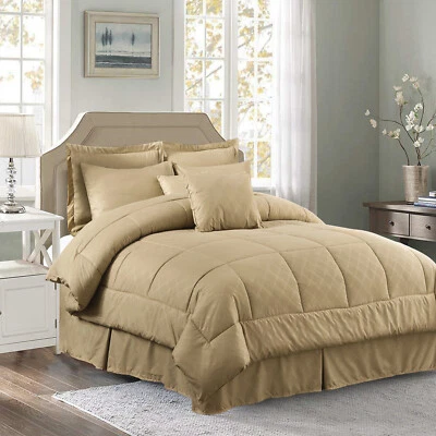 Juego de edredón de 10 piezas cama en bolsa para todas las estaciones plumón edredones alternativos para ropa de cama Foto 1 de 4