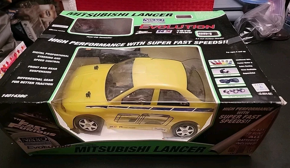 Rare NIKKO The Fast and Furious Mitsubishi Lancer Evolution RC Car - UNTESTED - Image 1 of 4
