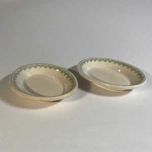 VTG Waldorf Restaurant Ware Small Oval Dish White/Green Scroll Design Lot of 2 - Picture 1 of 9