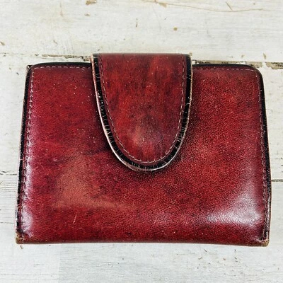 Carteira feminina ROLFS couro bovino couro borgonha com inserção de foto dobrável - Imagem 1 de 4