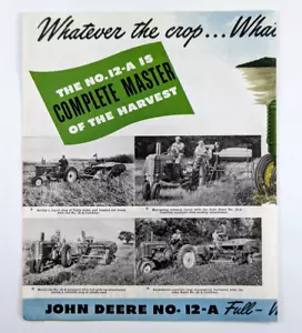 Brochure pubblicitaria vintage John Deere n.12-A combinata e n.55 semovente - Foto 1 di 3