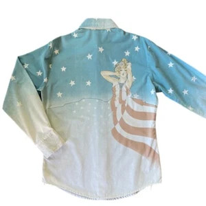 Vintage 1970’s Kennington Shirt, Novelty Star Liberty Pin-Up Girl - Picture 1 of 7