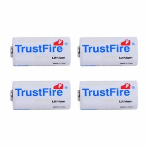 4pcs TrustFire CR123A Lithium Batteries 3V Battery 1400mAh Cell Non-Rechargeable - Picture 1 of 12