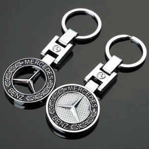 Ausgehöhlte solide Mercedes Weizen Auto Logo Auto Logo Metall Schlüsselanhänger - Bild 1 von 22