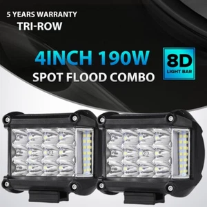 4" Tri-Row Side Shooter LED Work Light Bar Flood Spot Pods Driving Fog Lamps ATV - Picture 1 of 12