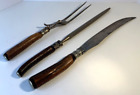 Vintage Buhl & Sons Detroit  Stag/Antler 3 Piece Carving Knife Fork Sharpener
