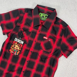 Dixxon Shirt Youth Large Red Black Plaid El Rojo Loco Bamboo Blend Boys NEW - Picture 1 of 9