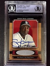 Tony Gwynn Padres 2001 Upper Deck Legends Jersey Signed Autograph BAS *5