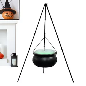 Halloween Witch Cauldron On Tripod With Lights Bowl Party Hocus Candy Bucket - Picture 1 of 10