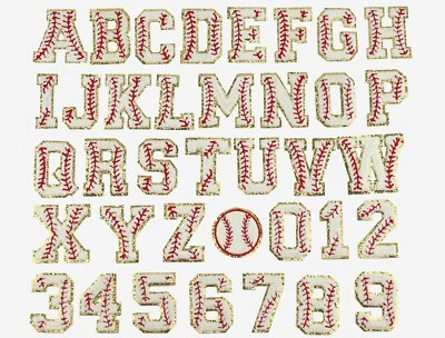 Baseball Letters A-Z Iron-on Patch, Softball Letters Patch, Sport Team Patches - Image 1 of 4