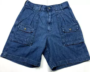 Vintage Cabela's 7 Taschen Wanderer Cargo Denim Damen 12 Shorts blau Outdoor Camping - Bild 1 von 10