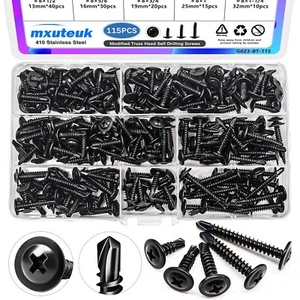 115PCS #8 Self Tapping Screws Stainless Steel Truss Head Self Drilling Screw New - Picture 1 of 6