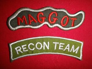 2 Vietnam War Patches: MAGGOT + RECON TEAM