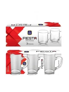 3 Pack Glass Clear Mugs Milk Tea Cup Coffee Mug Tea Cup 245ml Durable Drinkware - Picture 1 of 6
