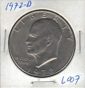 1972 D Eisenhower Dollar L007 - Picture 1 of 2