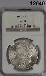 DÓLAR MORGAN DE PLATA 1884 CC CERTIFICADO NGC MS63 ¡SE VE MEJOR! #12040 - Imagen 1 de 3