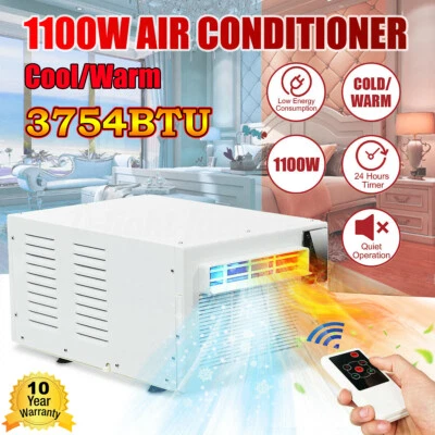1100W 3754 BTU Window Desk Air Conditioner Cooler Heater Cooling Heating Remote - Image 1 of 4