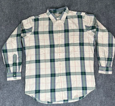 LL Bean Rangeley рубашка на пуговицах мужской клетку длинным рукавом длинный размер XL VTG - Изображение 1 из 4